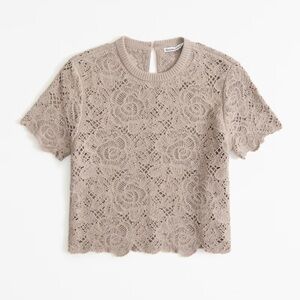 Abercrombie & Fitch Lace Top in Taupe